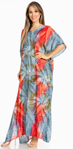 Sakkas Pilar Petite Women's Beach Maxi Caftan Dress in Short Sleeve Casual Style dresses La Vie Bien Sakkas Pilar Petite Women's Beach Maxi Caftan Dress in Short Sleeve Casual Style