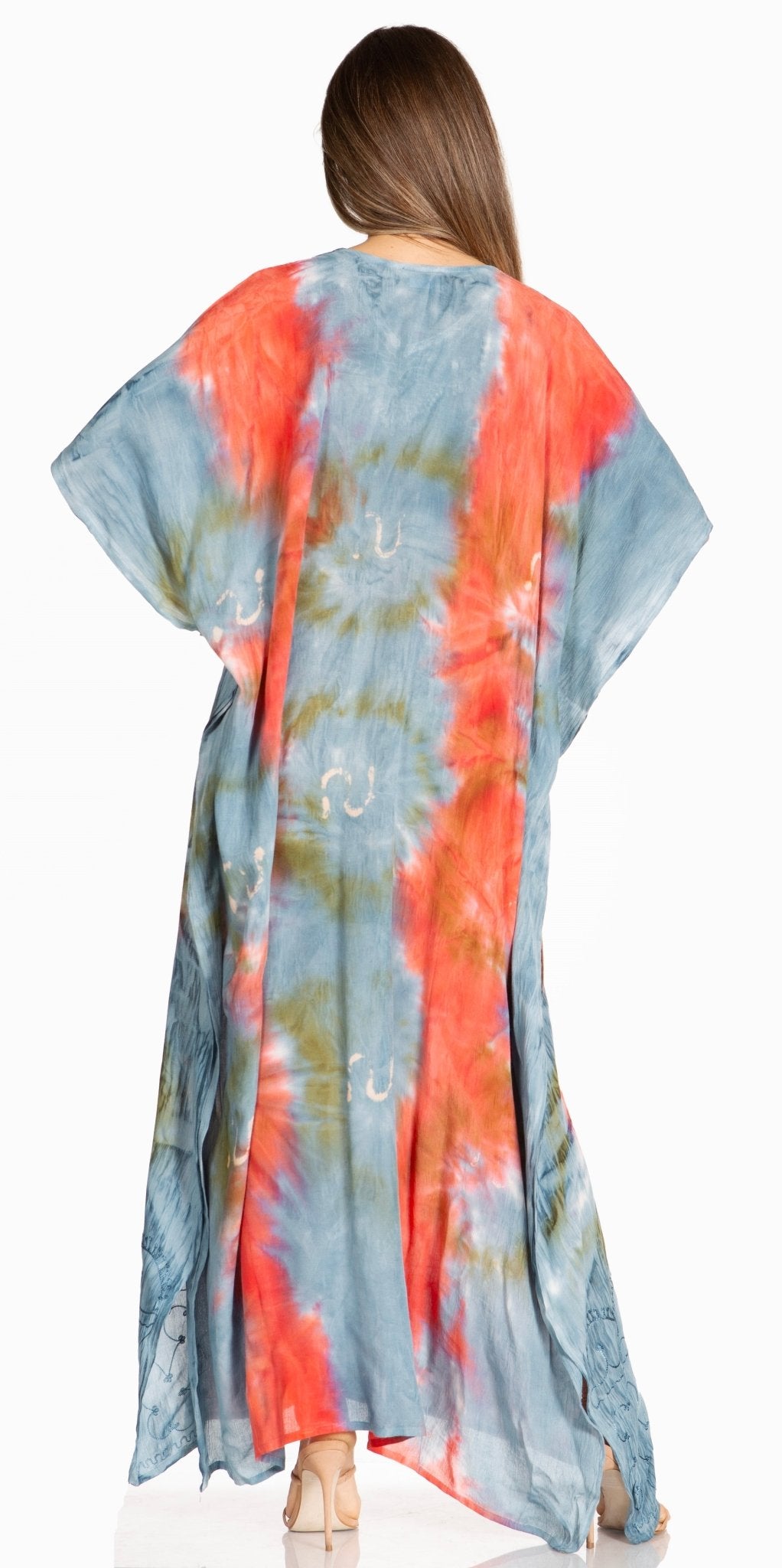 Sakkas Pilar Petite Women's Beach Maxi Caftan Dress in Short Sleeve Casual Style dresses La Vie Bien Sakkas Pilar Petite Women's Beach Maxi Caftan Dress in Short Sleeve Casual Style