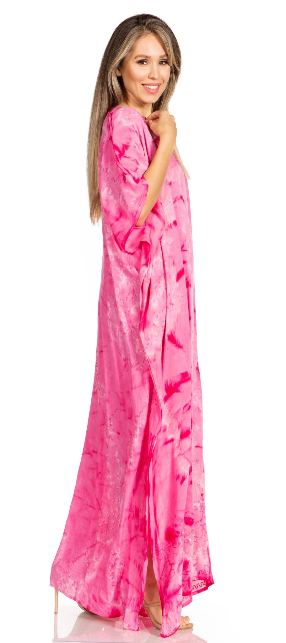 Sakkas Pilar Petite Women's Beach Maxi Caftan Dress in Short Sleeve Casual Style dresses La Vie Bien Sakkas Pilar Petite Women's Beach Maxi Caftan Dress in Short Sleeve Casual Style