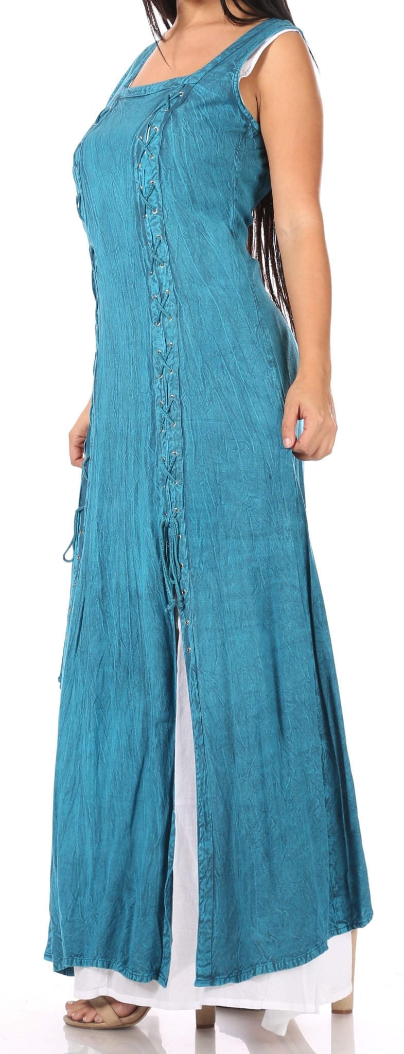 Sakkas Riva Women's Sleeveless Chemise + Over Dress Medieval Celtic Renaissance dresses La Vie Bien Sakkas Riva Women's Sleeveless Chemise + Over Dress Medieval Celtic Renaissance