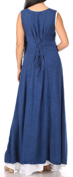 Sakkas Riva Women's Sleeveless Chemise + Over Dress Medieval Celtic Renaissance dresses La Vie Bien Sakkas Riva Women's Sleeveless Chemise + Over Dress Medieval Celtic Renaissance