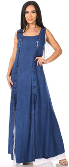 Sakkas Riva Women's Sleeveless Chemise + Over Dress Medieval Celtic Renaissance dresses La Vie Bien Sakkas Riva Women's Sleeveless Chemise + Over Dress Medieval Celtic Renaissance