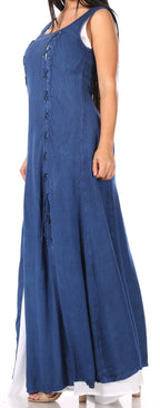 Sakkas Riva Women's Sleeveless Chemise + Over Dress Medieval Celtic Renaissance dresses La Vie Bien Sakkas Riva Women's Sleeveless Chemise + Over Dress Medieval Celtic Renaissance