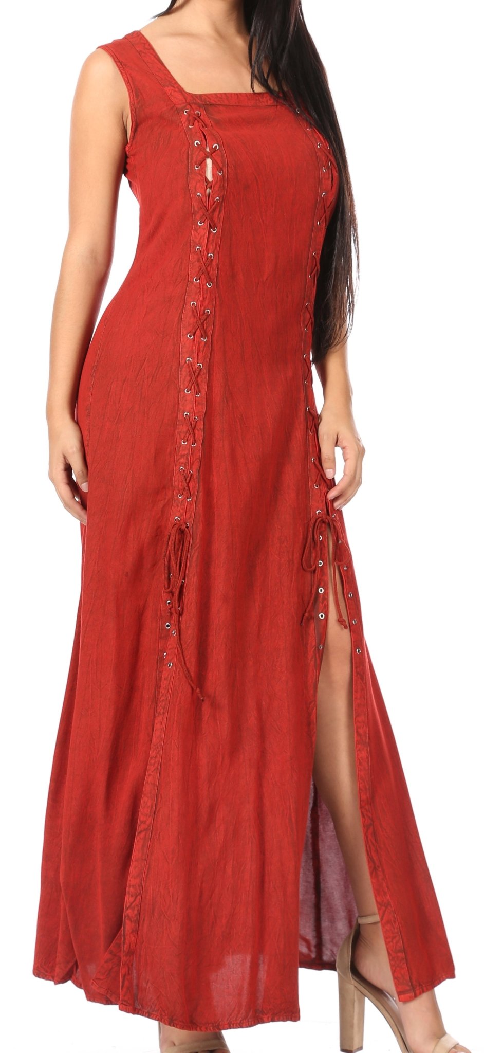 Sakkas Riva Women's Sleeveless Chemise + Over Dress Medieval Celtic Renaissance dresses La Vie Bien Sakkas Riva Women's Sleeveless Chemise + Over Dress Medieval Celtic Renaissance