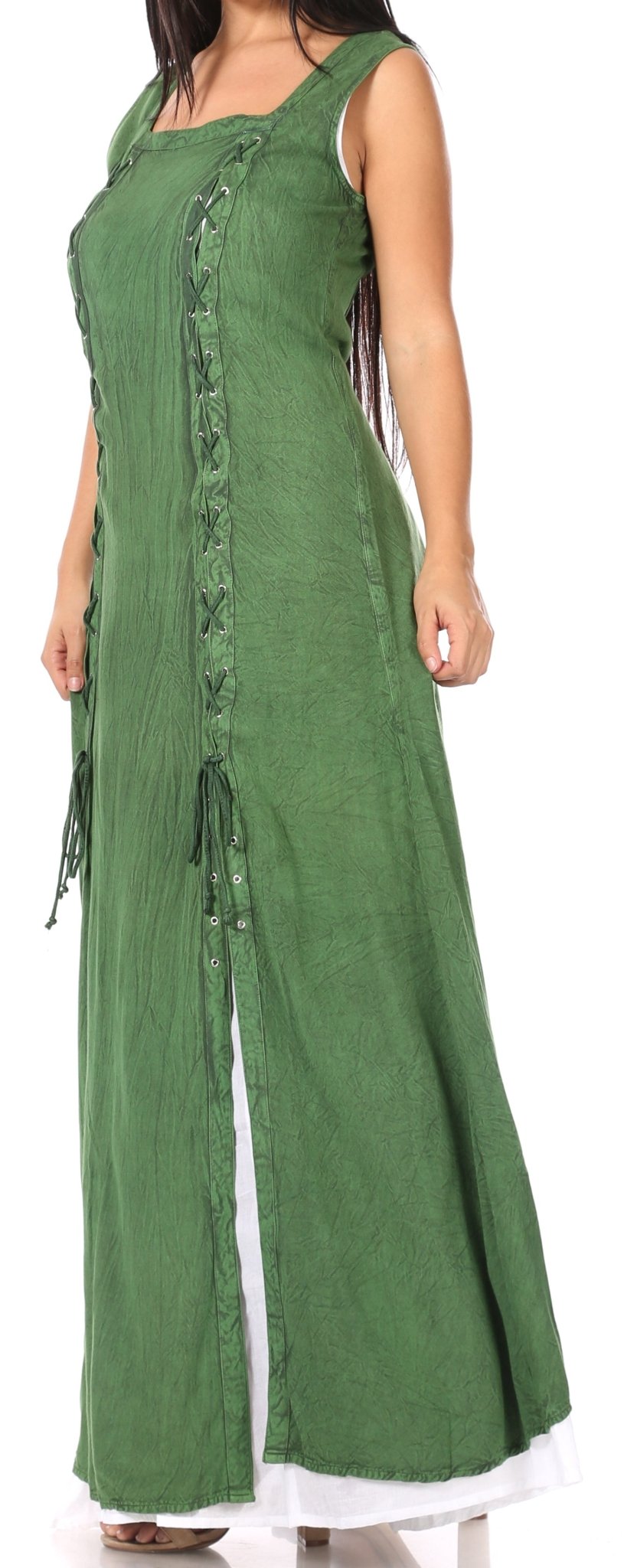 Sakkas Riva Women's Sleeveless Chemise + Over Dress Medieval Celtic Renaissance dresses La Vie Bien Sakkas Riva Women's Sleeveless Chemise + Over Dress Medieval Celtic Renaissance