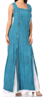 Sakkas Riva Women's Sleeveless Chemise + Over Dress Medieval Celtic Renaissance dresses La Vie Bien Sakkas Riva Women's Sleeveless Chemise + Over Dress Medieval Celtic Renaissance