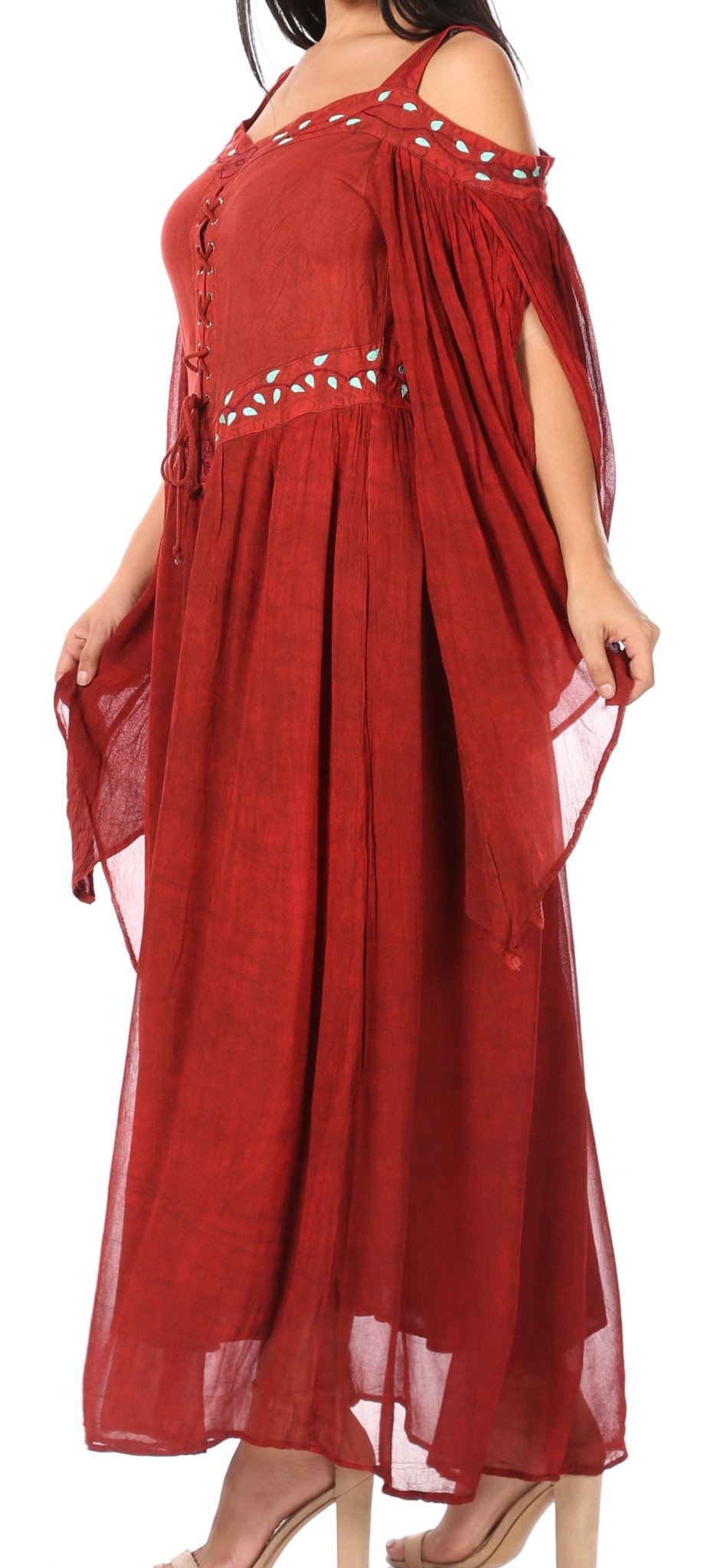 Sakkas Roisin Women's Medieval Celtic Renaissance Long Sleeve Costume Dress dresses La Vie Bien Sakkas Roisin Women's Medieval Celtic Renaissance Long Sleeve Costume Dress