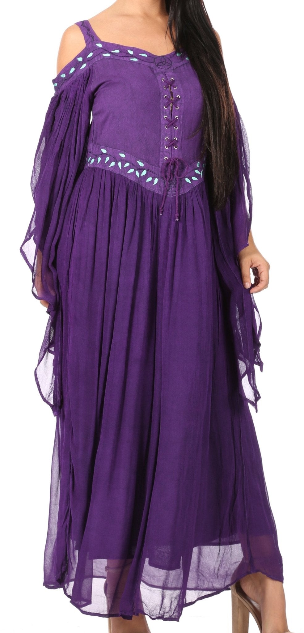 Sakkas Roisin Women's Medieval Celtic Renaissance Long Sleeve Costume Dress dresses La Vie Bien Sakkas Roisin Women's Medieval Celtic Renaissance Long Sleeve Costume Dress