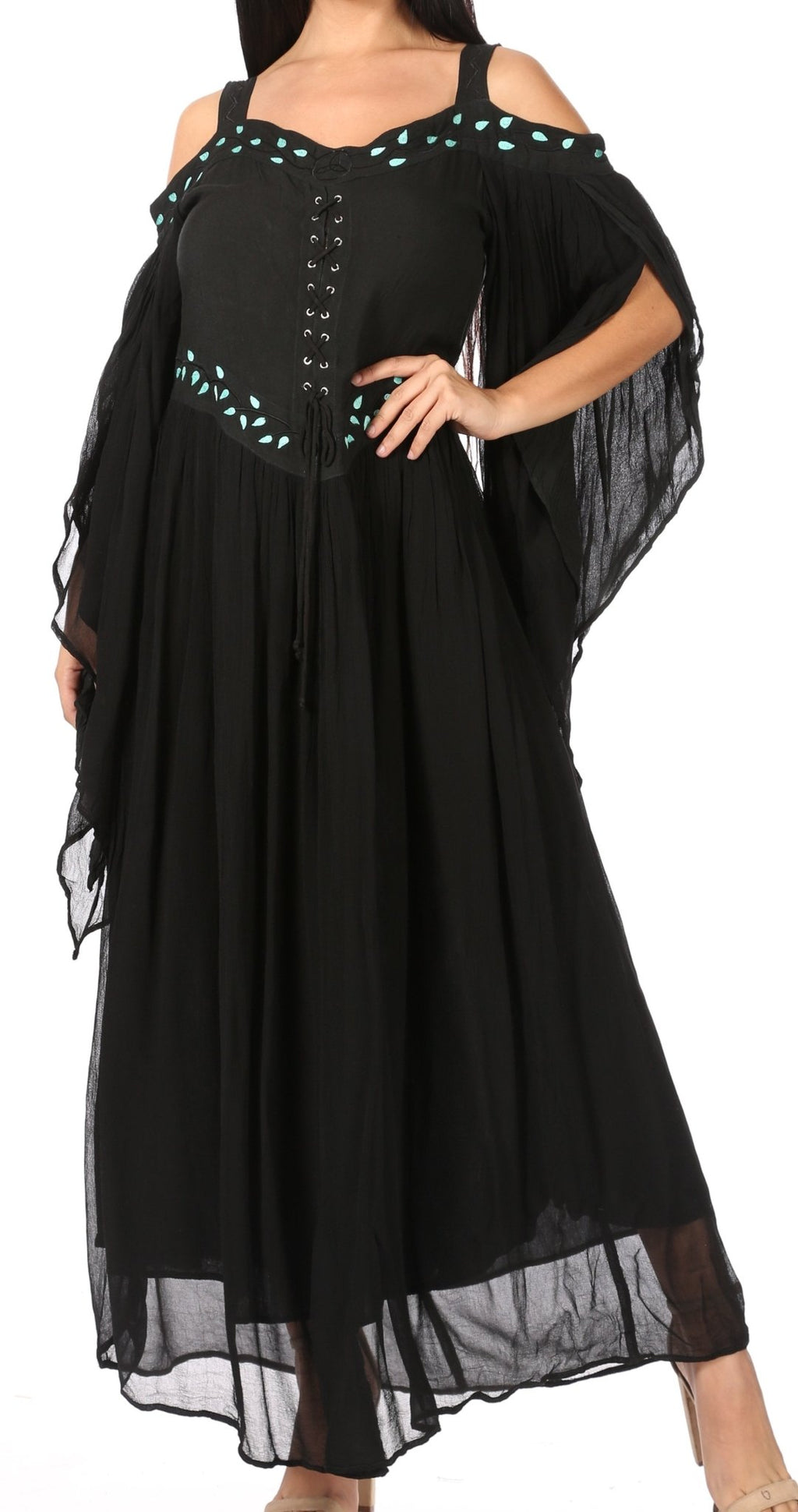 Sakkas Roisin Women's Medieval Celtic Renaissance Long Sleeve Costume Dress dresses La Vie Bien Sakkas Roisin Women's Medieval Celtic Renaissance Long Sleeve Costume Dress