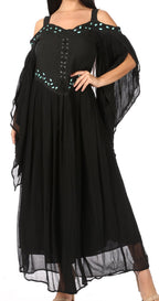 Sakkas Roisin Women's Medieval Celtic Renaissance Long Sleeve Costume Dress dresses La Vie Bien Sakkas Roisin Women's Medieval Celtic Renaissance Long Sleeve Costume Dress
