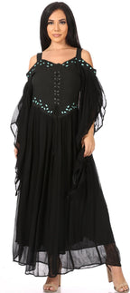 Sakkas Roisin Women's Medieval Celtic Renaissance Long Sleeve Costume Dress dresses La Vie Bien Sakkas Roisin Women's Medieval Celtic Renaissance Long Sleeve Costume Dress