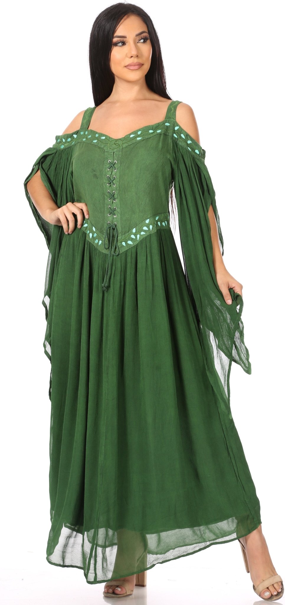 Sakkas Roisin Women's Medieval Celtic Renaissance Long Sleeve Costume Dress dresses La Vie Bien Sakkas Roisin Women's Medieval Celtic Renaissance Long Sleeve Costume Dress