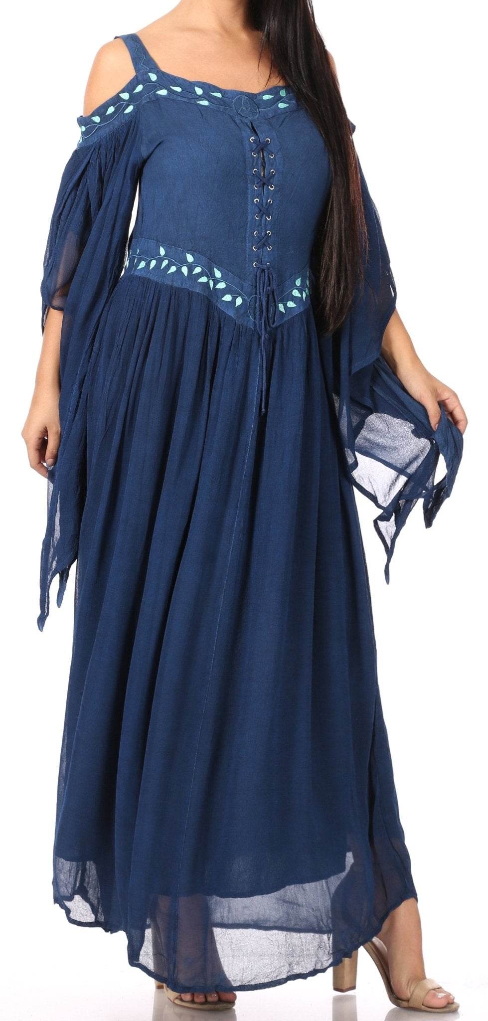 Sakkas Roisin Women's Medieval Celtic Renaissance Long Sleeve Costume Dress dresses La Vie Bien Sakkas Roisin Women's Medieval Celtic Renaissance Long Sleeve Costume Dress