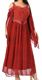 Sakkas Roisin Women's Medieval Celtic Renaissance Long Sleeve Costume Dress dresses La Vie Bien Sakkas Roisin Women's Medieval Celtic Renaissance Long Sleeve Costume Dress
