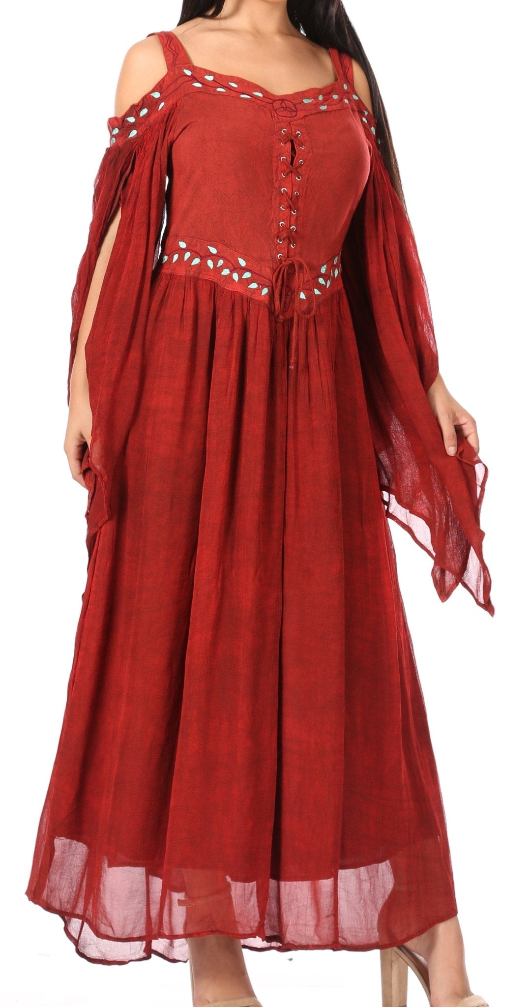 Sakkas Roisin Women's Medieval Celtic Renaissance Long Sleeve Costume Dress dresses La Vie Bien Sakkas Roisin Women's Medieval Celtic Renaissance Long Sleeve Costume Dress