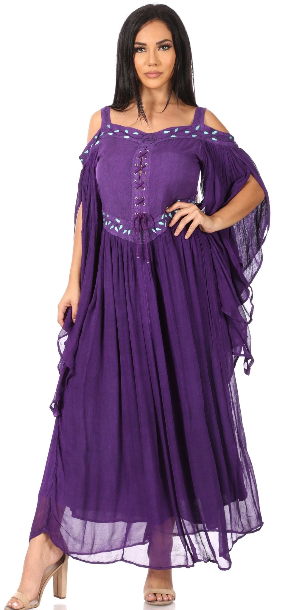 Sakkas Roisin Women's Medieval Celtic Renaissance Long Sleeve Costume Dress dresses La Vie Bien Sakkas Roisin Women's Medieval Celtic Renaissance Long Sleeve Costume Dress