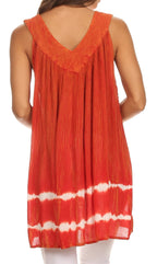 Sakkas Ruth Sequin Embroidered Batik Relaxed Fit Sleeveless V-Neck Top tops La Vie Bien Sakkas Ruth Sequin Embroidered Batik Relaxed Fit Sleeveless V-Neck Top