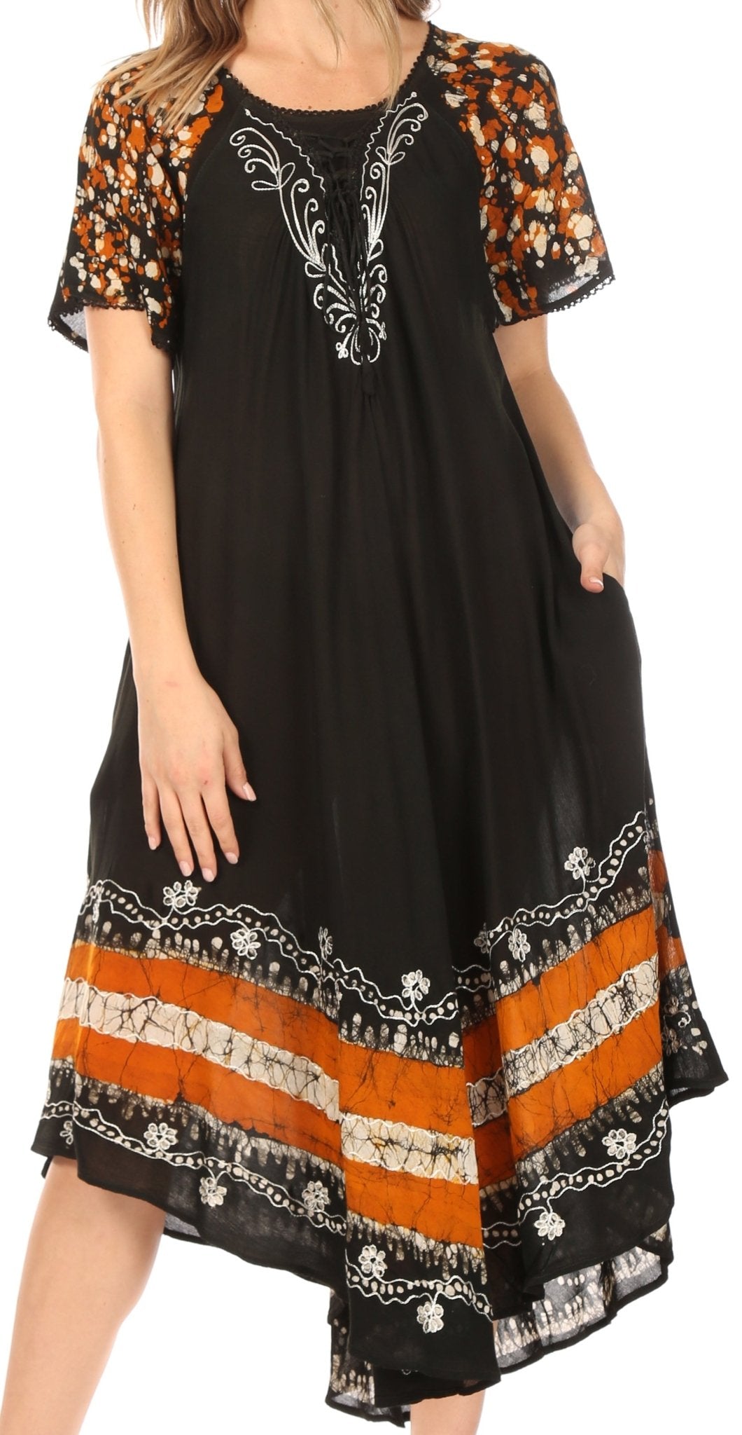 Sakkas Sara Batik CaftanTank Dress / Cover Up dresses La Vie Bien Sakkas Sara Batik CaftanTank Dress / Cover Up