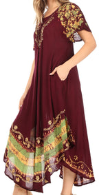 Sakkas Sara Batik CaftanTank Dress / Cover Up dresses La Vie Bien Sakkas Sara Batik CaftanTank Dress / Cover Up