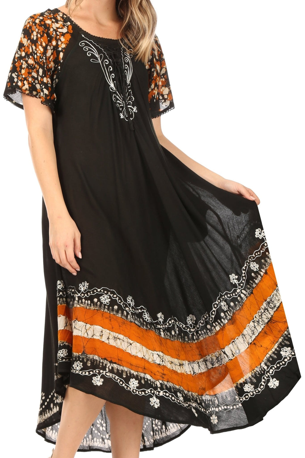 Sakkas Sara Batik CaftanTank Dress / Cover Up dresses La Vie Bien Sakkas Sara Batik CaftanTank Dress / Cover Up