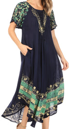 Sakkas Sara Batik CaftanTank Dress / Cover Up dresses La Vie Bien Sakkas Sara Batik CaftanTank Dress / Cover Up
