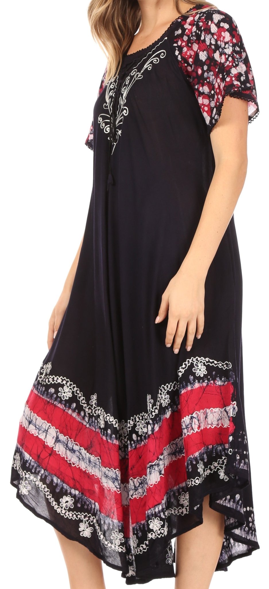 Sakkas Sara Batik CaftanTank Dress / Cover Up dresses La Vie Bien Sakkas Sara Batik CaftanTank Dress / Cover Up