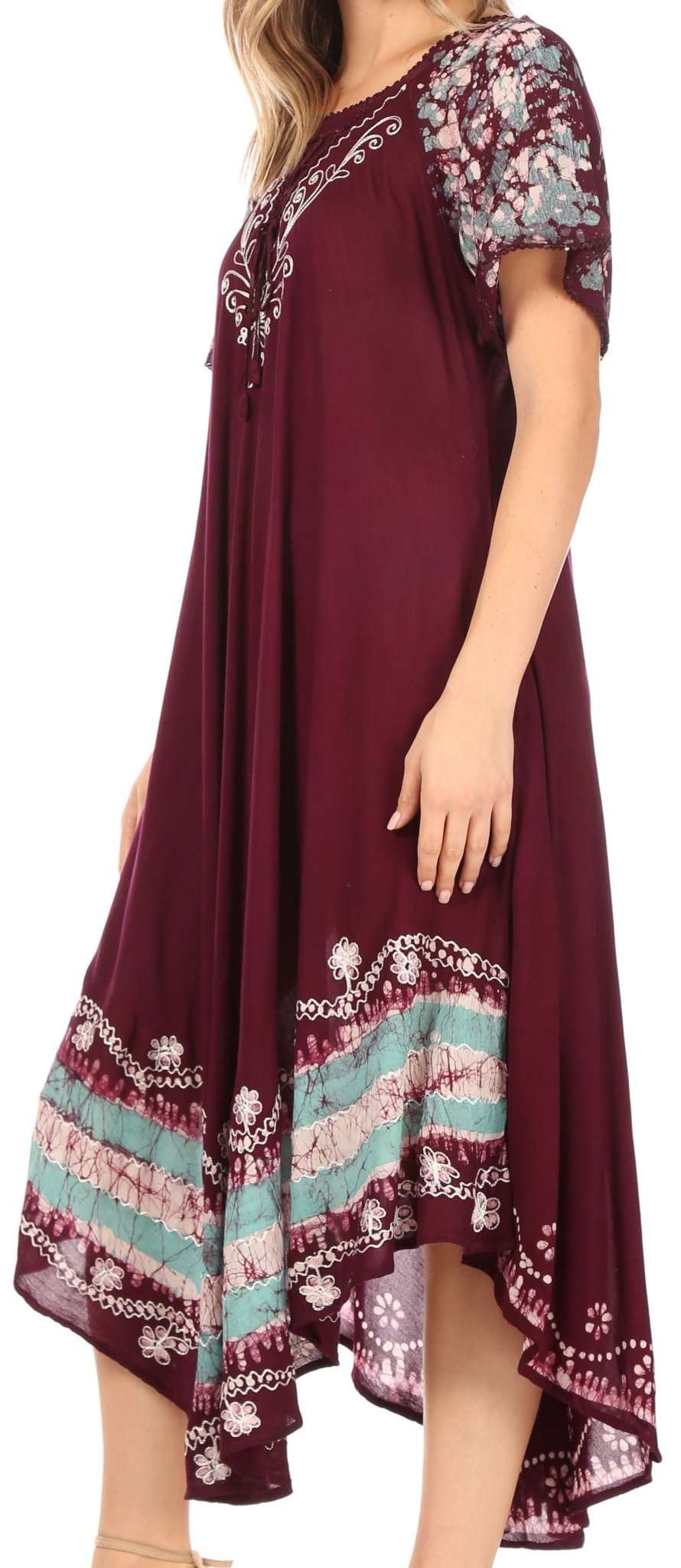 Sakkas Sara Batik CaftanTank Dress / Cover Up dresses La Vie Bien Sakkas Sara Batik CaftanTank Dress / Cover Up