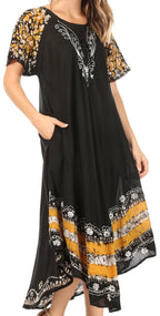 Sakkas Sara Batik CaftanTank Dress / Cover Up dresses La Vie Bien Sakkas Sara Batik CaftanTank Dress / Cover Up