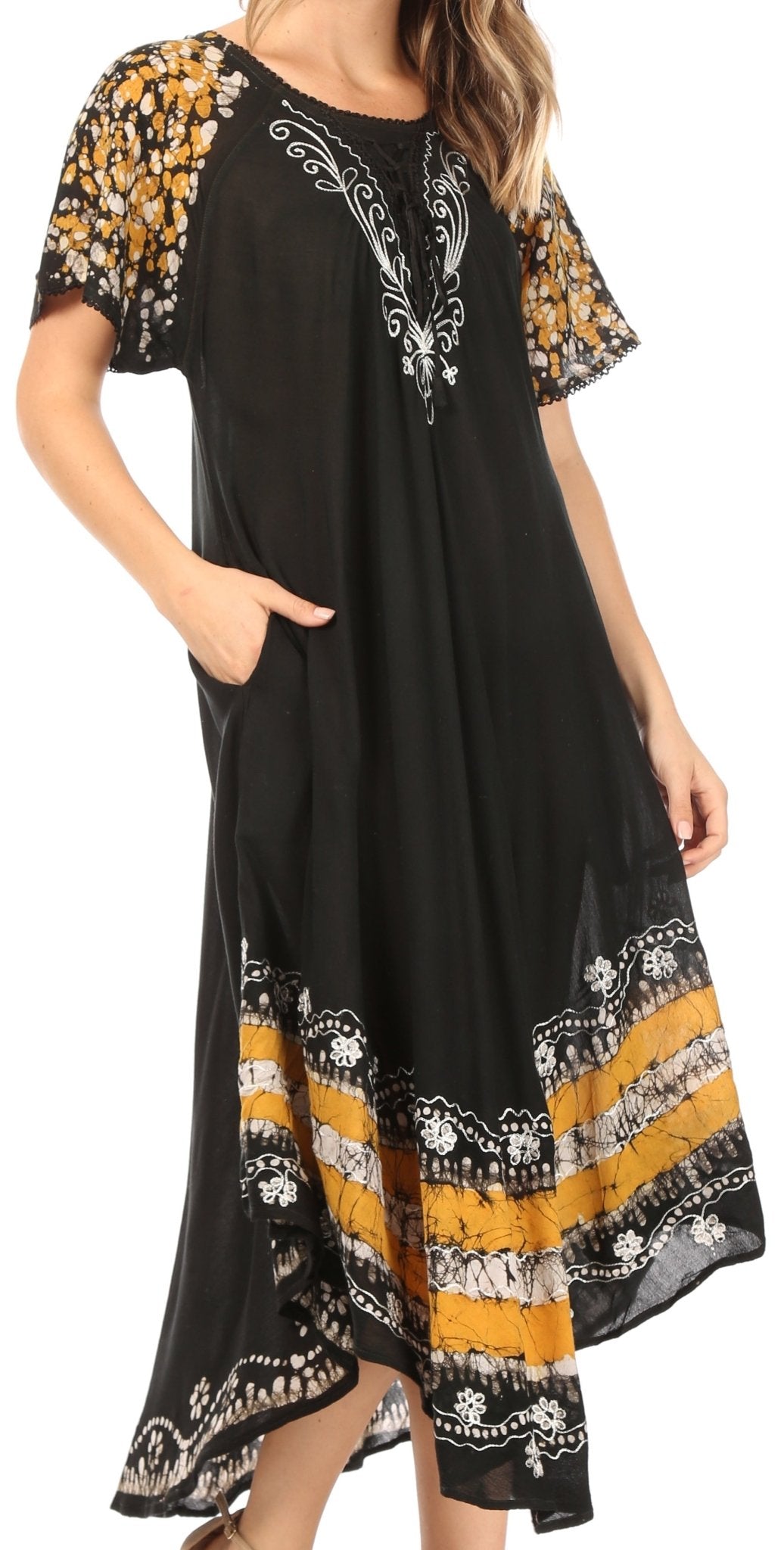 Sakkas Sara Batik CaftanTank Dress / Cover Up dresses La Vie Bien Sakkas Sara Batik CaftanTank Dress / Cover Up