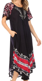 Sakkas Sara Batik CaftanTank Dress / Cover Up dresses La Vie Bien Sakkas Sara Batik CaftanTank Dress / Cover Up