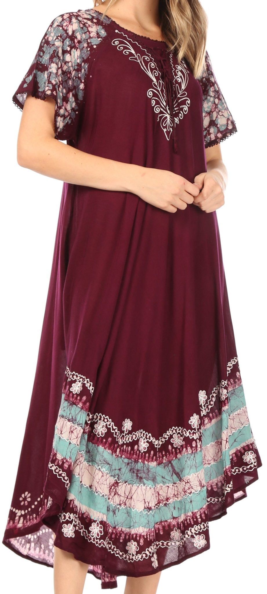 Sakkas Sara Batik CaftanTank Dress / Cover Up dresses La Vie Bien Sakkas Sara Batik CaftanTank Dress / Cover Up