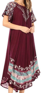 Sakkas Sara Batik CaftanTank Dress / Cover Up dresses La Vie Bien Sakkas Sara Batik CaftanTank Dress / Cover Up