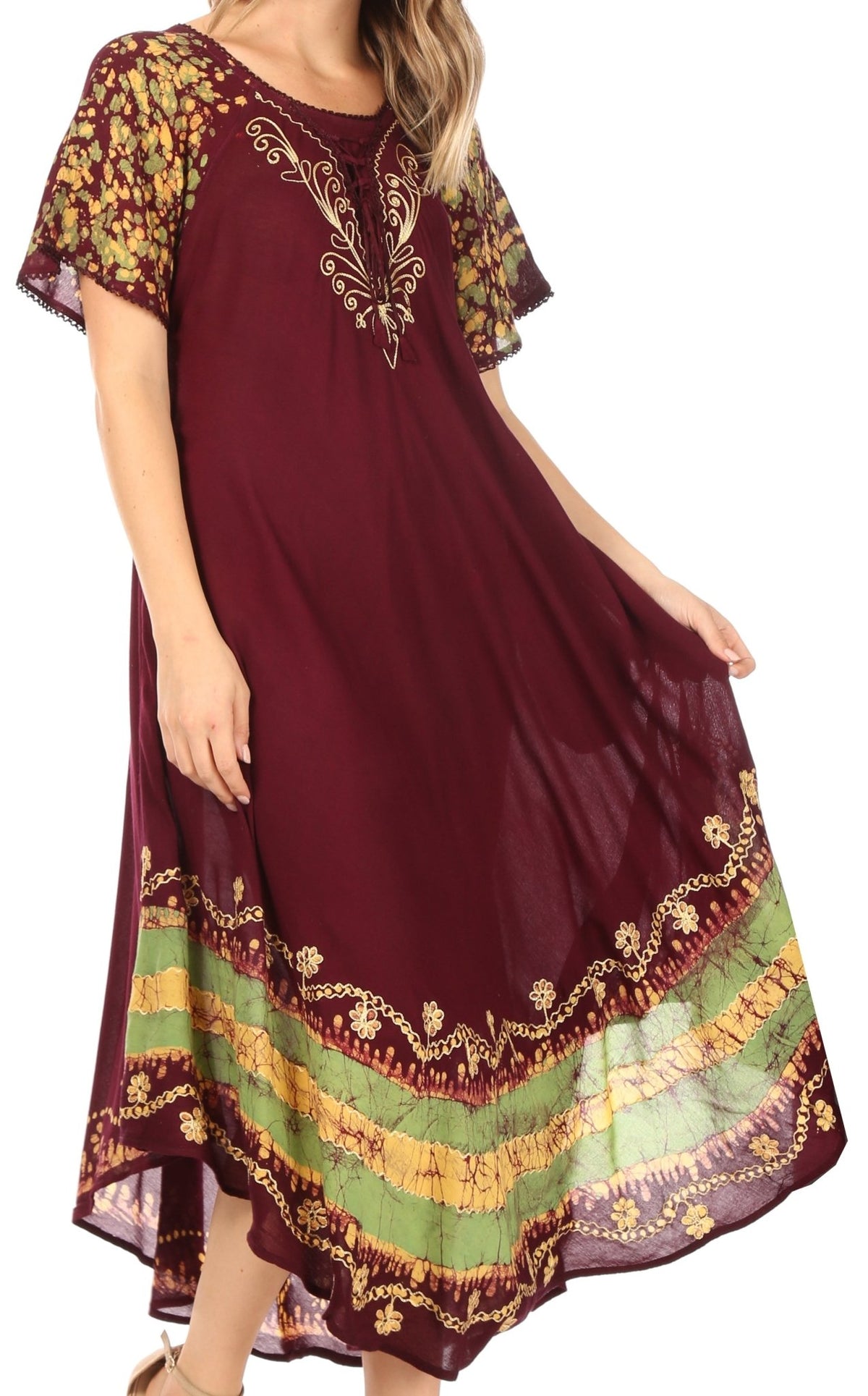 Sakkas Sara Batik CaftanTank Dress / Cover Up dresses La Vie Bien Sakkas Sara Batik CaftanTank Dress / Cover Up