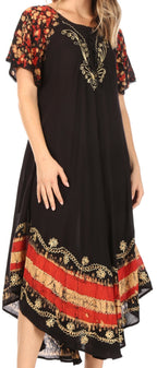 Sakkas Sara Batik CaftanTank Dress / Cover Up dresses La Vie Bien Sakkas Sara Batik CaftanTank Dress / Cover Up