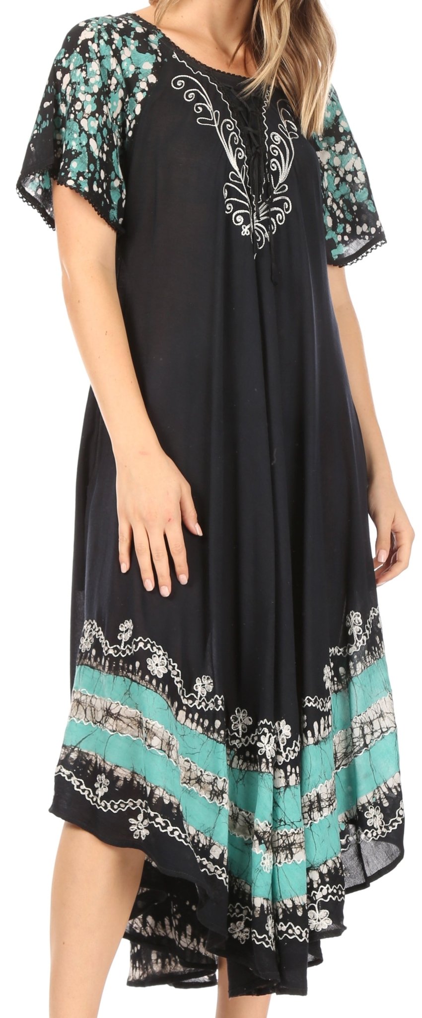 Sakkas Sara Batik CaftanTank Dress / Cover Up dresses La Vie Bien Sakkas Sara Batik CaftanTank Dress / Cover Up