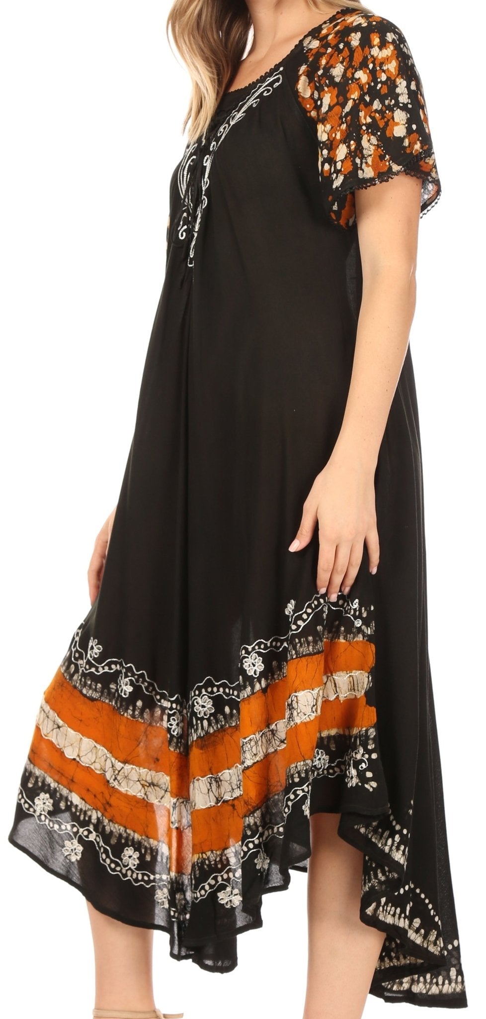 Sakkas Sara Batik CaftanTank Dress / Cover Up dresses La Vie Bien Sakkas Sara Batik CaftanTank Dress / Cover Up