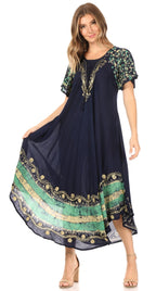 Sakkas Sara Batik CaftanTank Dress / Cover Up dresses La Vie Bien Sakkas Sara Batik CaftanTank Dress / Cover Up