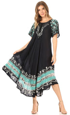 Sakkas Sara Batik CaftanTank Dress / Cover Up dresses La Vie Bien Sakkas Sara Batik CaftanTank Dress / Cover Up