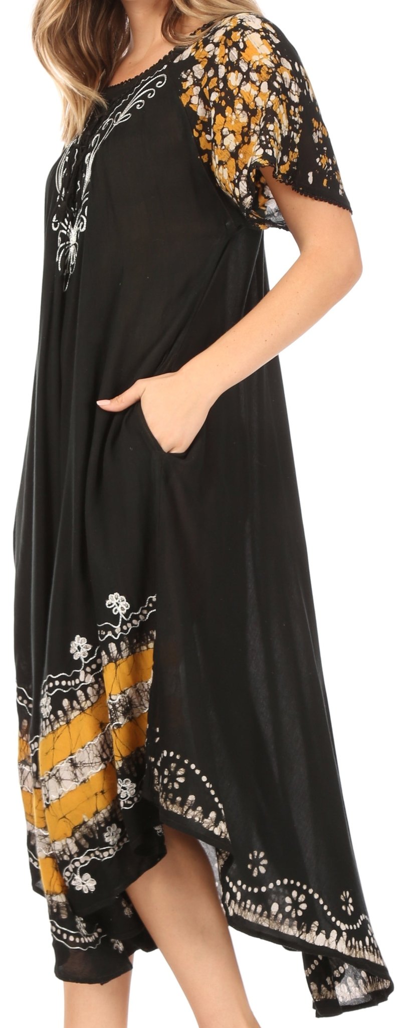 Sakkas Sara Batik CaftanTank Dress / Cover Up dresses La Vie Bien Sakkas Sara Batik CaftanTank Dress / Cover Up
