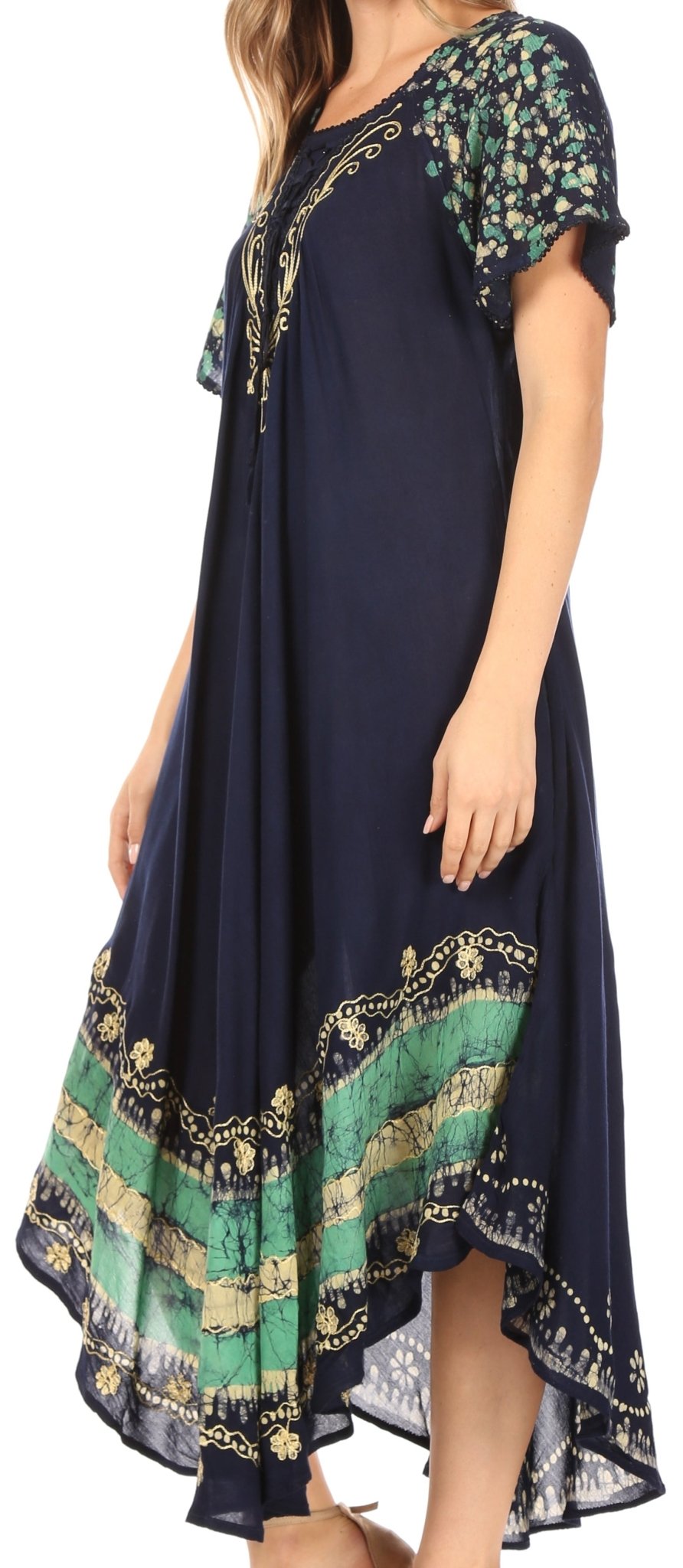 Sakkas Sara Batik CaftanTank Dress / Cover Up dresses La Vie Bien Sakkas Sara Batik CaftanTank Dress / Cover Up