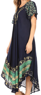Sakkas Sara Batik CaftanTank Dress / Cover Up dresses La Vie Bien Sakkas Sara Batik CaftanTank Dress / Cover Up
