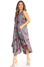 Sakkas Starlight Fourth Women's Tie Dye Caftan Tank Dress/Cover Up Beach Kaftan dresses La Vie Bien Sakkas Starlight Fourth Women's Tie Dye Caftan Tank Dress/Cover Up Beach Kaftan