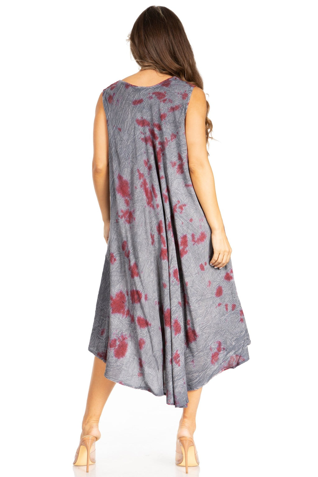Sakkas Starlight Fourth Women's Tie Dye Caftan Tank Dress/Cover Up Beach Kaftan dresses La Vie Bien Sakkas Starlight Fourth Women's Tie Dye Caftan Tank Dress/Cover Up Beach Kaftan