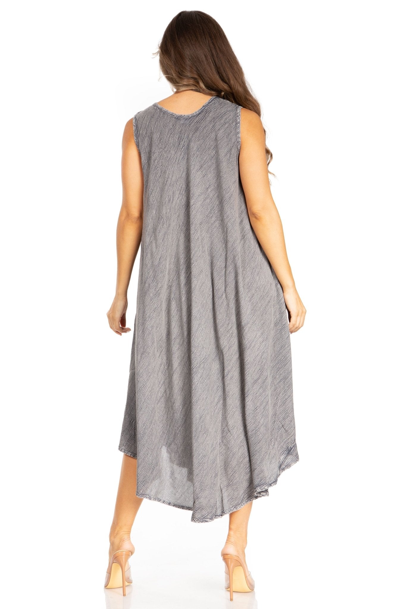 Sakkas Starlight Fourth Women's Tie Dye Caftan Tank Dress/Cover Up Beach Kaftan dresses La Vie Bien Sakkas Starlight Fourth Women's Tie Dye Caftan Tank Dress/Cover Up Beach Kaftan