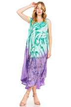 Sakkas Starlight Fourth Women's Tie Dye Caftan Tank Dress/Cover Up Beach Kaftan dresses La Vie Bien Sakkas Starlight Fourth Women's Tie Dye Caftan Tank Dress/Cover Up Beach Kaftan