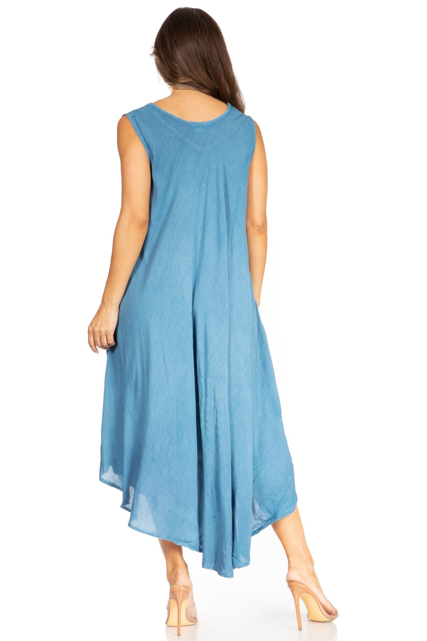 Sakkas Starlight Fourth Women's Tie Dye Caftan Tank Dress/Cover Up Beach Kaftan dresses La Vie Bien Sakkas Starlight Fourth Women's Tie Dye Caftan Tank Dress/Cover Up Beach Kaftan