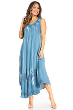 Sakkas Starlight Fourth Women's Tie Dye Caftan Tank Dress/Cover Up Beach Kaftan dresses La Vie Bien Sakkas Starlight Fourth Women's Tie Dye Caftan Tank Dress/Cover Up Beach Kaftan