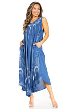 Sakkas Starlight Fourth Women's Tie Dye Caftan Tank Dress/Cover Up Beach Kaftan dresses La Vie Bien Sakkas Starlight Fourth Women's Tie Dye Caftan Tank Dress/Cover Up Beach Kaftan