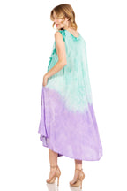 Sakkas Starlight Fourth Women's Tie Dye Caftan Tank Dress/Cover Up Beach Kaftan dresses La Vie Bien Sakkas Starlight Fourth Women's Tie Dye Caftan Tank Dress/Cover Up Beach Kaftan
