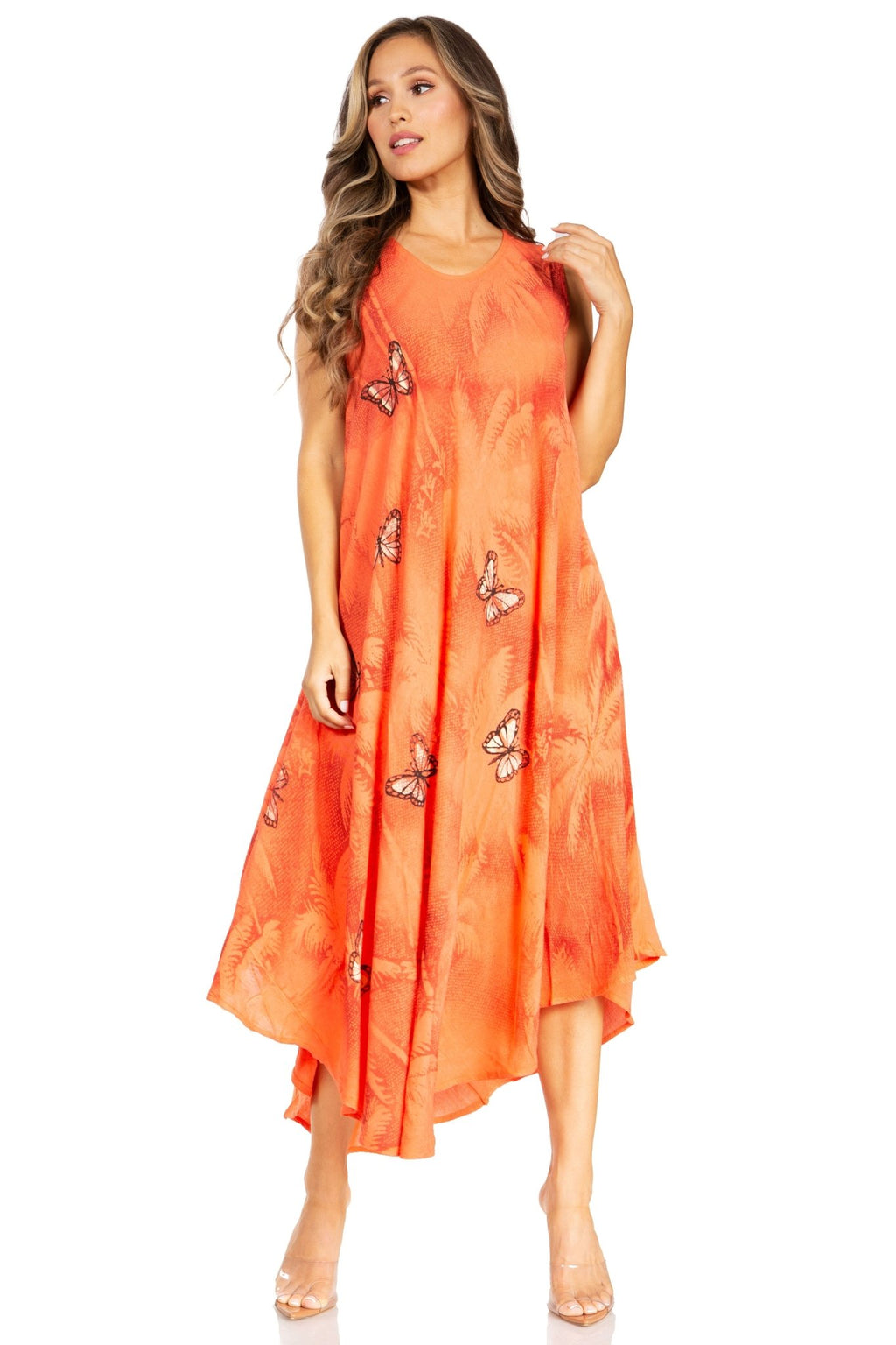 Sakkas Starlight Fourth Women's Tie Dye Caftan Tank Dress/Cover Up Beach Kaftan dresses La Vie Bien Sakkas Starlight Fourth Women's Tie Dye Caftan Tank Dress/Cover Up Beach Kaftan